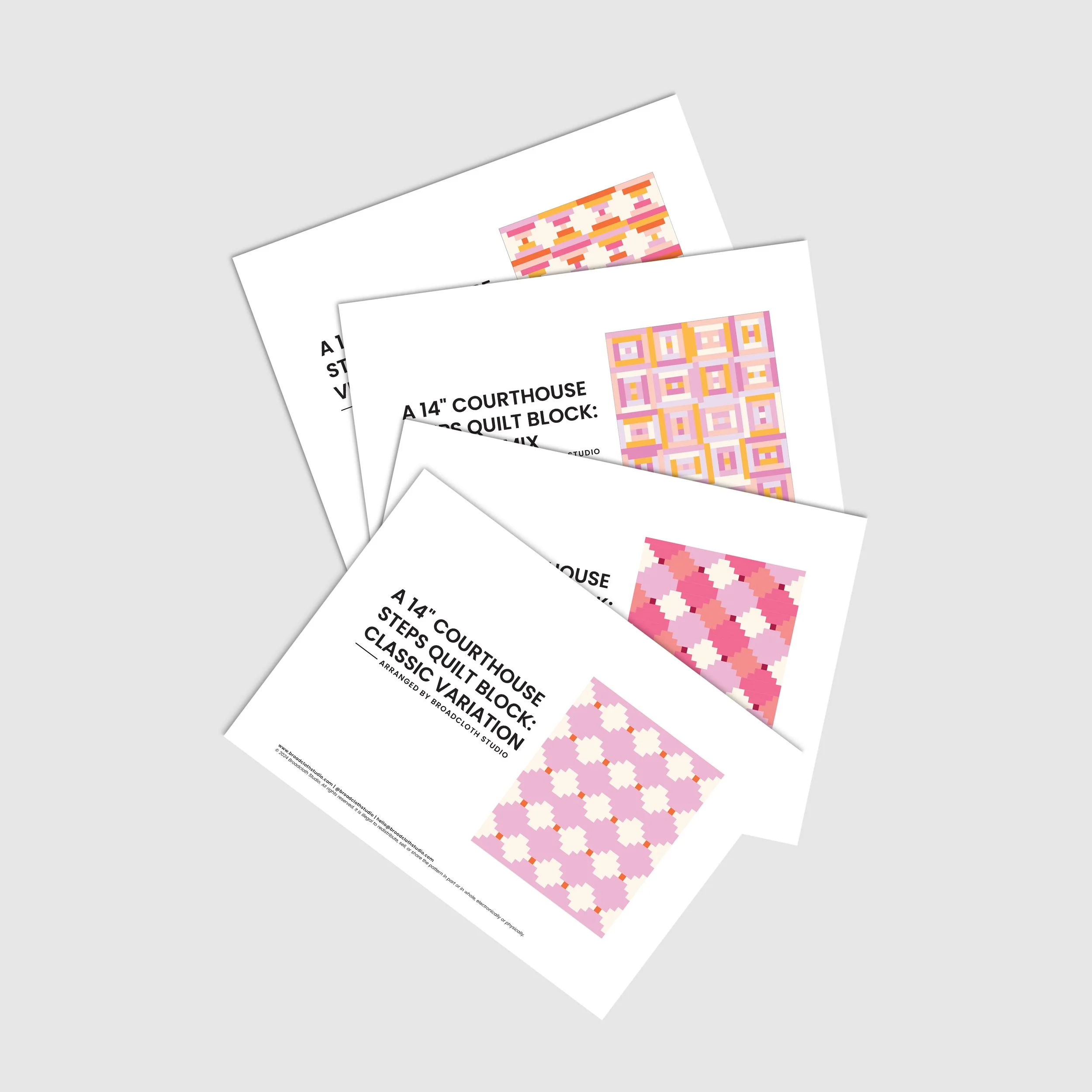 courthouse steps quilt pattern bundle (4 patterns) — Broadcloth Studio